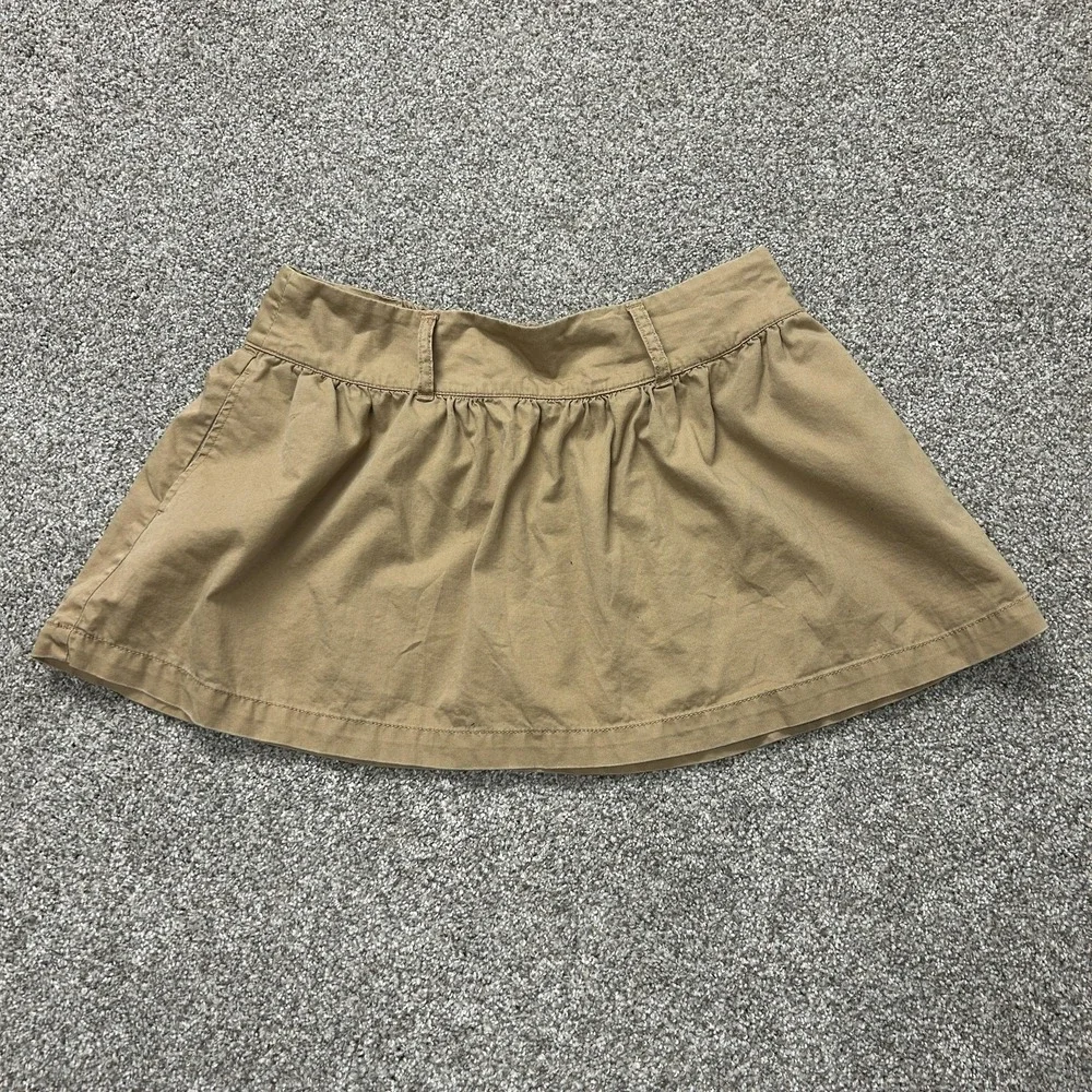 Op Skirt Juniors 11 Beige Flare Short Woven Elastic Waist Pull On Casual Cotton